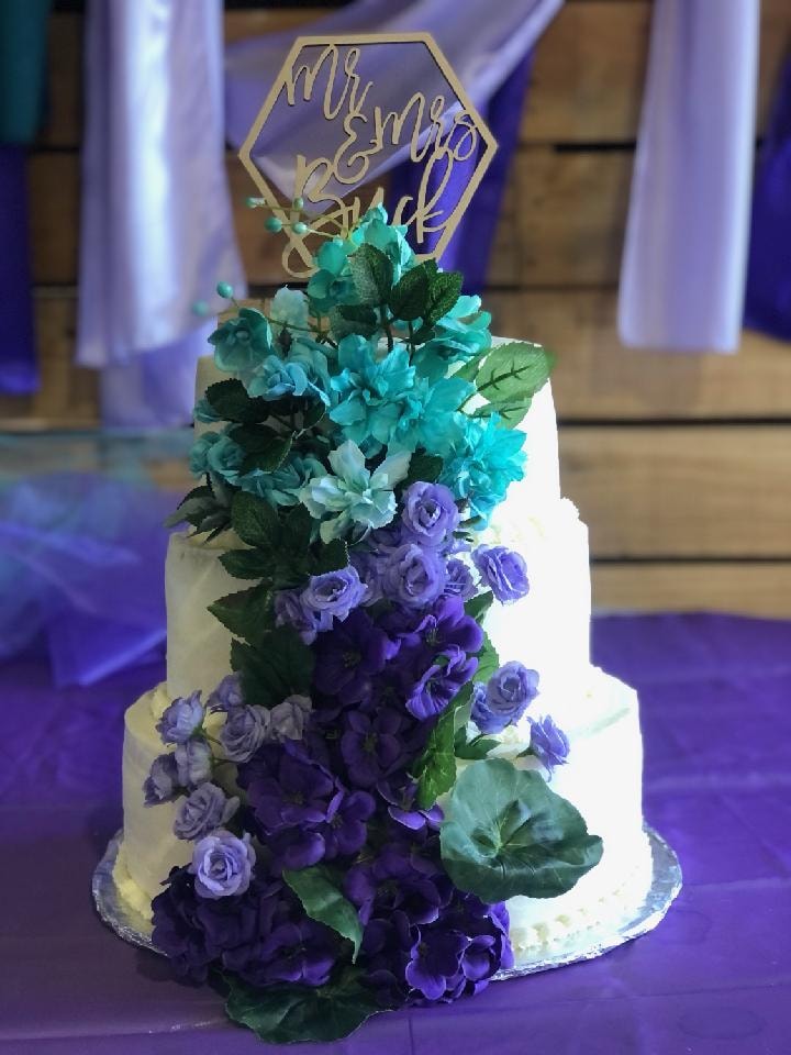 Cake - Wedding Turquoise and Purple