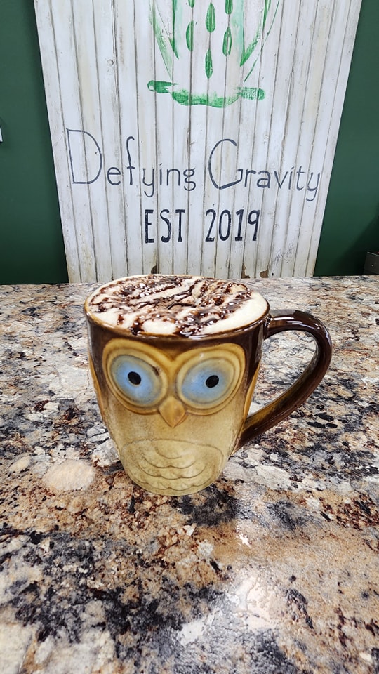 Latte in Owl Mug